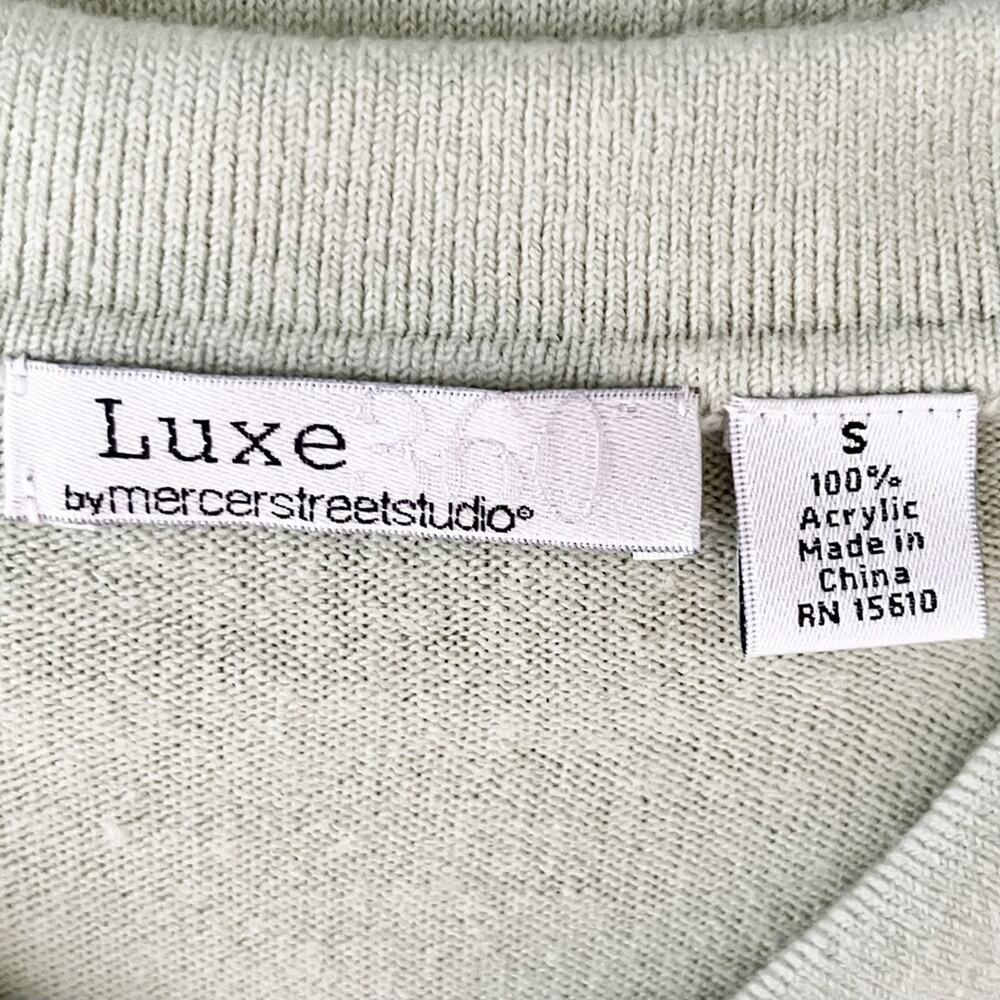 Luxe Mercer Street S Green Zip Sweater – Soft Knit Elevated Basic - Picture 8 of 9